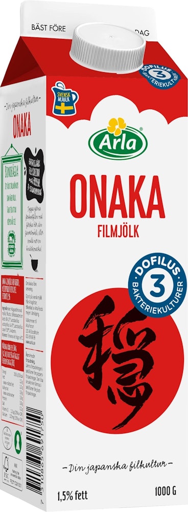 Arla Onaka Filmjölk Naturell 1,5% 1000g Arla