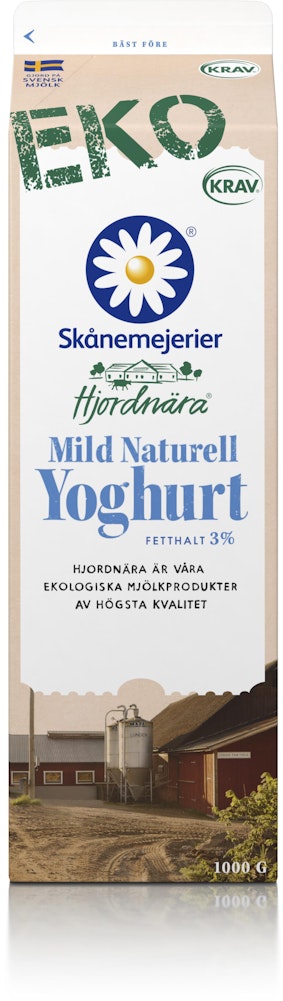 Hjordnära Yoghurt Mild Naturell EKO 3% 1000g Hjordnära