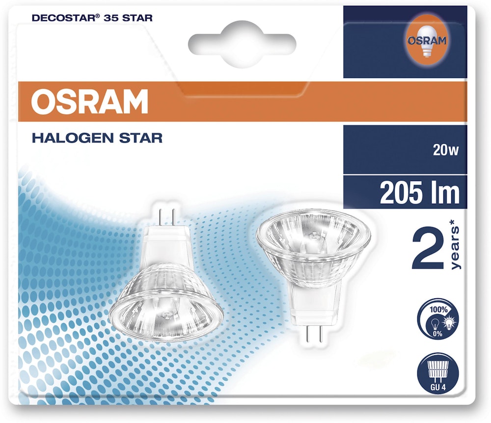 Osram Halogen 12V 20W GU4 2-Pack Osram