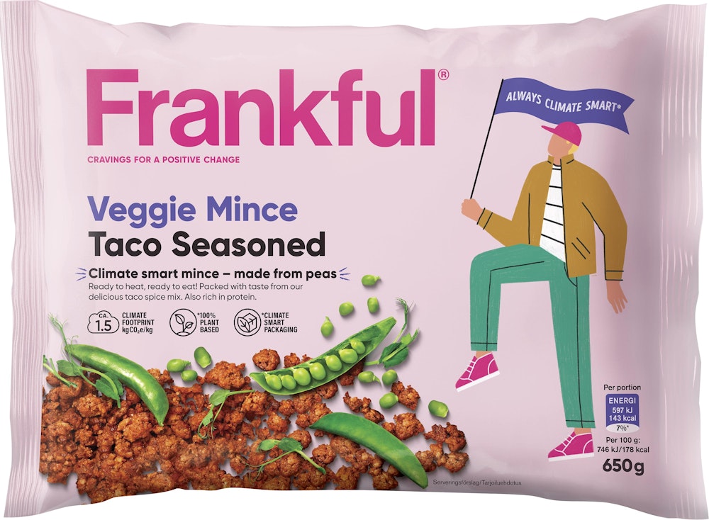 Frankful Färs Vegansk Tacokryddad Fryst Frankful