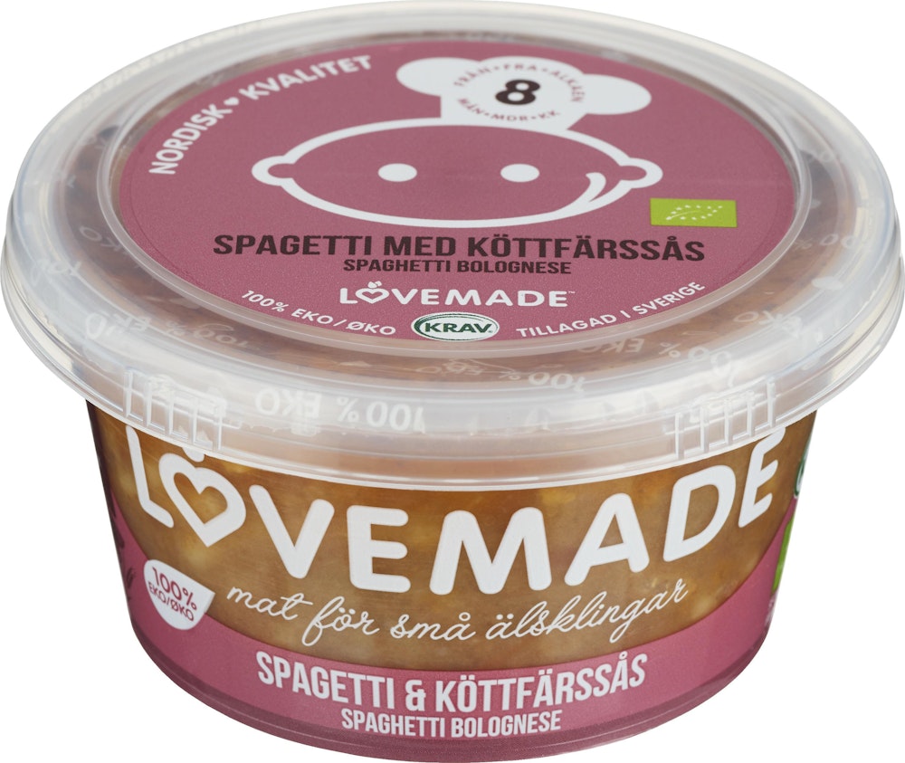 Lovemade Spaghetti & Köttfärssås 8M EKO/KRAV Lovemade