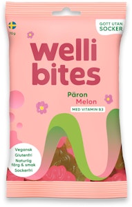 Wellibites Sockerfri Vegangodis Päron & Melon