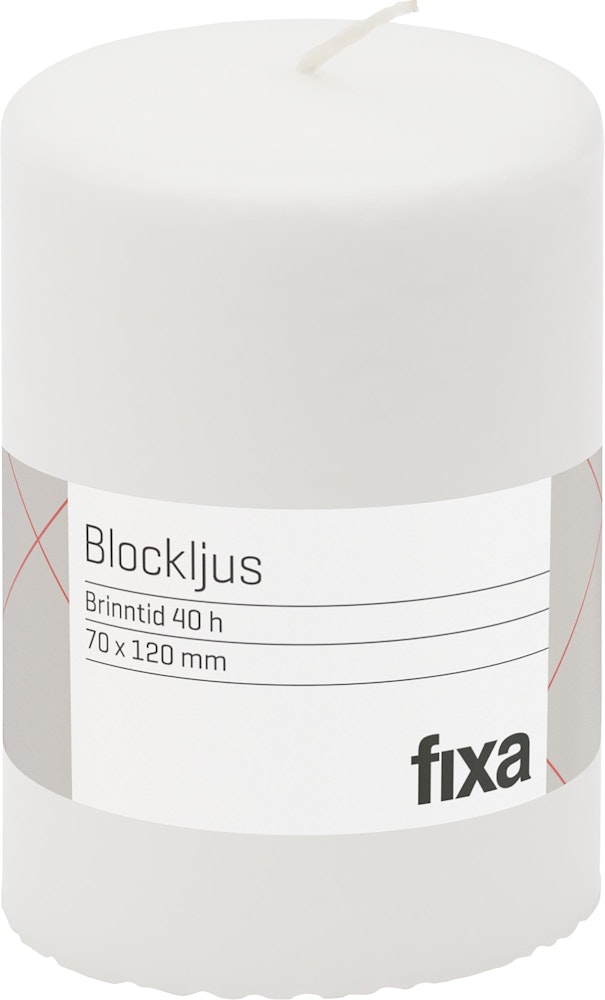 Fixa Blockljus Vit 7x12cm Fixa
