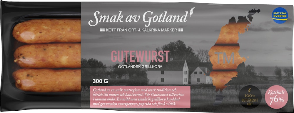 Smak av Gotland Grillkorv Gutewurst 300g Smak av Gotland