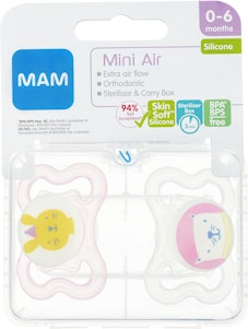 MAM Napp Mini Air 0-6M Silicone 2-p MAM