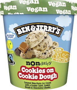 Ben & Jerrys Glass Non-Dairy Cookies on Cookie Dough