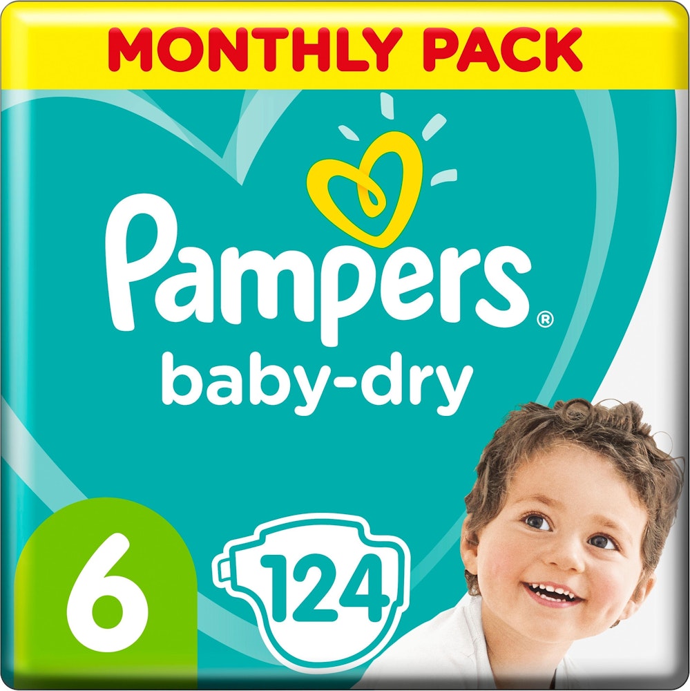 Pampers Månadsbox Blöjor Baby Dry S6 13- 124-p Pampers
