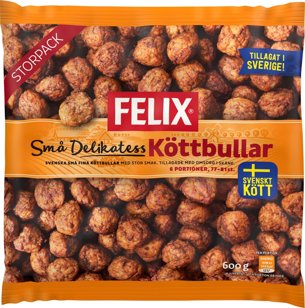 Felix Små Delikatessköttbullar Fryst 600g Felix
