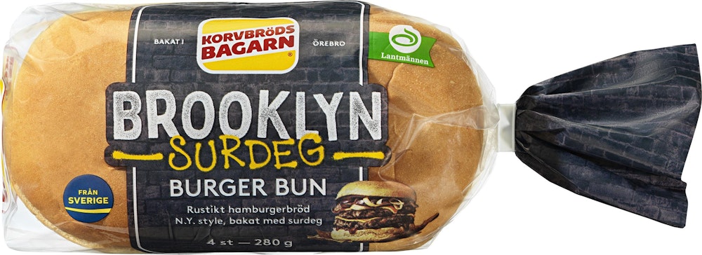 Korvbrödsbagarn Brooklyn Burger Bun 4-p Korvbrödsbagarn