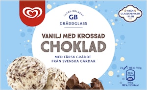 GB Glace Gräddglass Vanilj med Krossad Choklad  500ml GB Glace