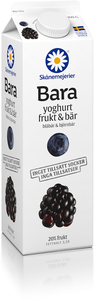 Skånemejerier Yoghurt Blåbär & Björnbär 3,5% 1000g Bara