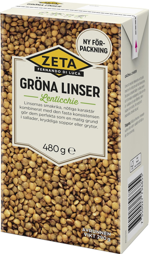 Zeta Gröna Linser 480g Zeta