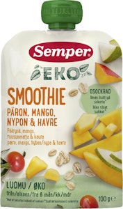 Semper Smoothie Havre Päron, Mango & Nypon 6M EKO 100g Semper