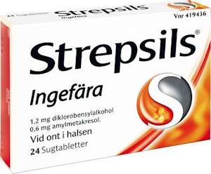 Strepsils Sugtablett Ingefära Diklorobensylalkohol/Amylmetakresol 24-p Strepsils