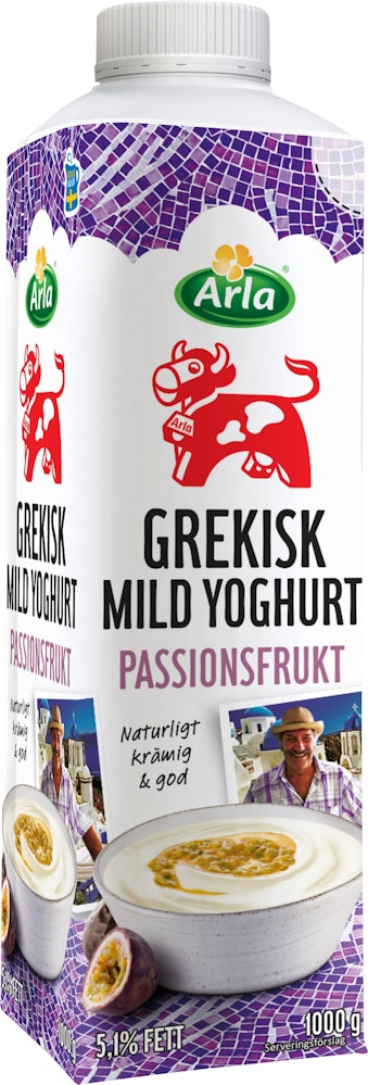 Arla Ko Grekisk Yoghurt Mild Passion 5,1% 1000g Arla