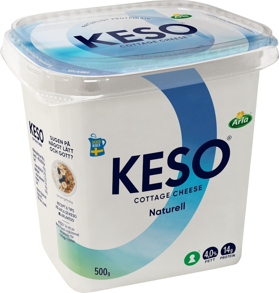 Keso Cottage Cheese Naturell 4% 500g Keso
