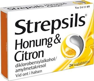 Strepsils Sugtablett Diklorobensylalkohol/Amylmetakresol Honung & Citron 24-p Strepsils