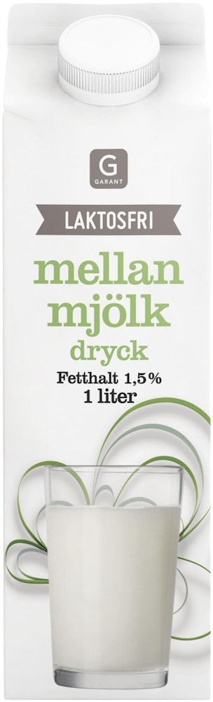 Garant Mellanmjölk Laktosfri 1,5% 1L Garant
