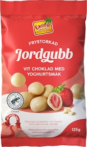 Exotic Snacks Frystorkade Jordgubbar Vit Choklad & Yoghurt