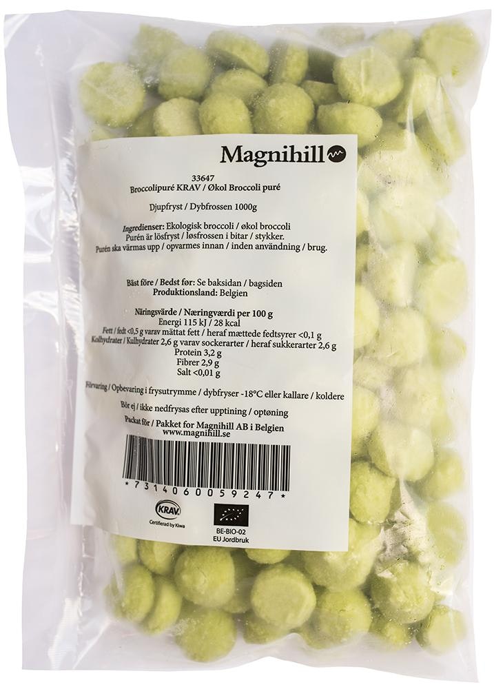 Magnihill Broccolipuré Fryst EKO/KRAV 1kg Magnihill