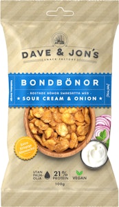 Dave & Jon's Bondbönor Rostade Sourcream & Onion 100g Dave & Jon's
