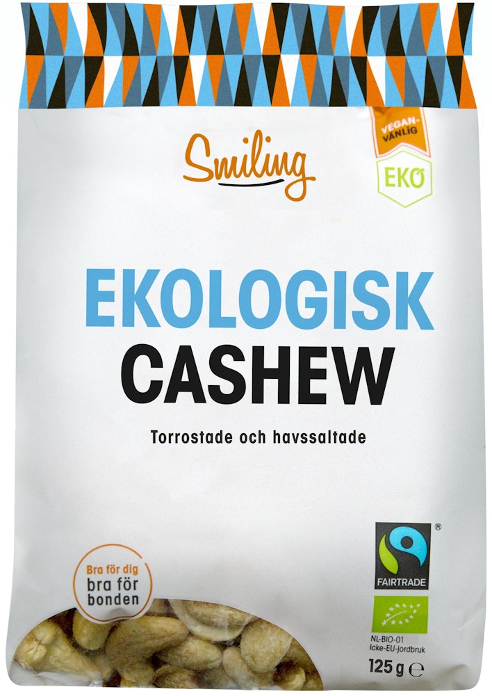 Smiling Cashewnötter Havssalt EKO Fairtrade Smiling