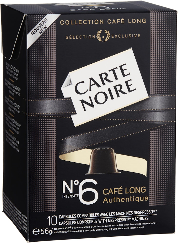 Carte Noire Kaffekapslar Café Lungo No 6 Authentique 10-p Carte Noire