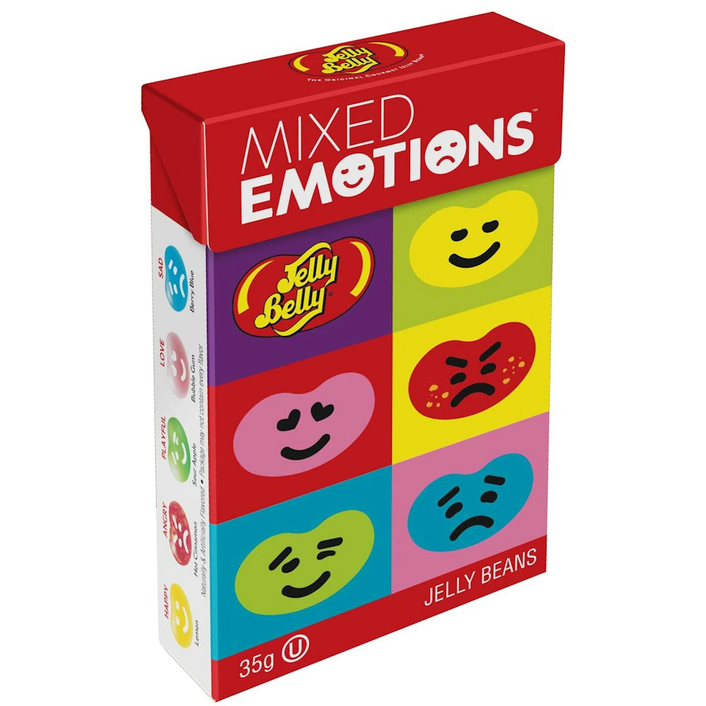 Jelly Belly Beans Mixed Emotions Flip Top Box AZO Free Jelly Belly Beans