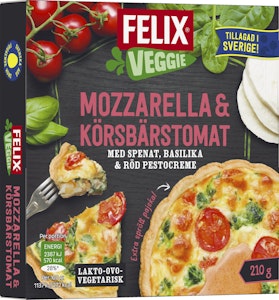 Felix Paj Veggie Mozzarella & Körsbärstomat Fryst 210g Felix