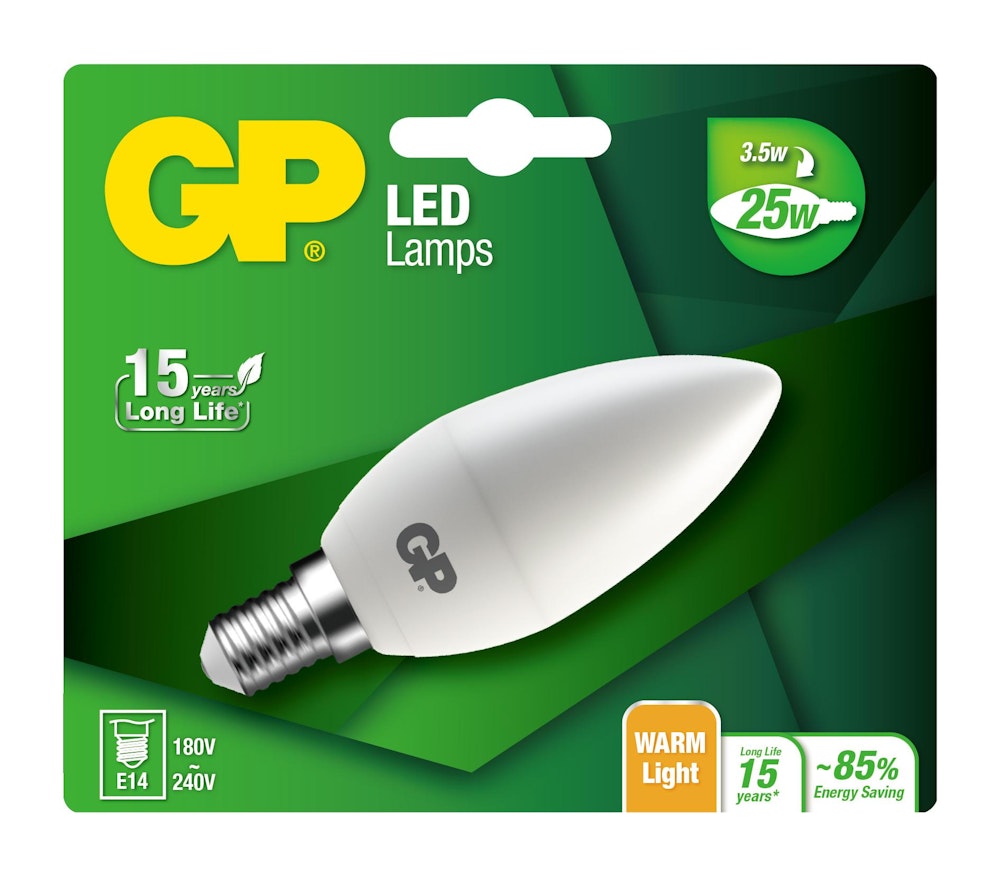 GPBM LED Candle 3.5W (25W) 250LM E14 GP Batteries