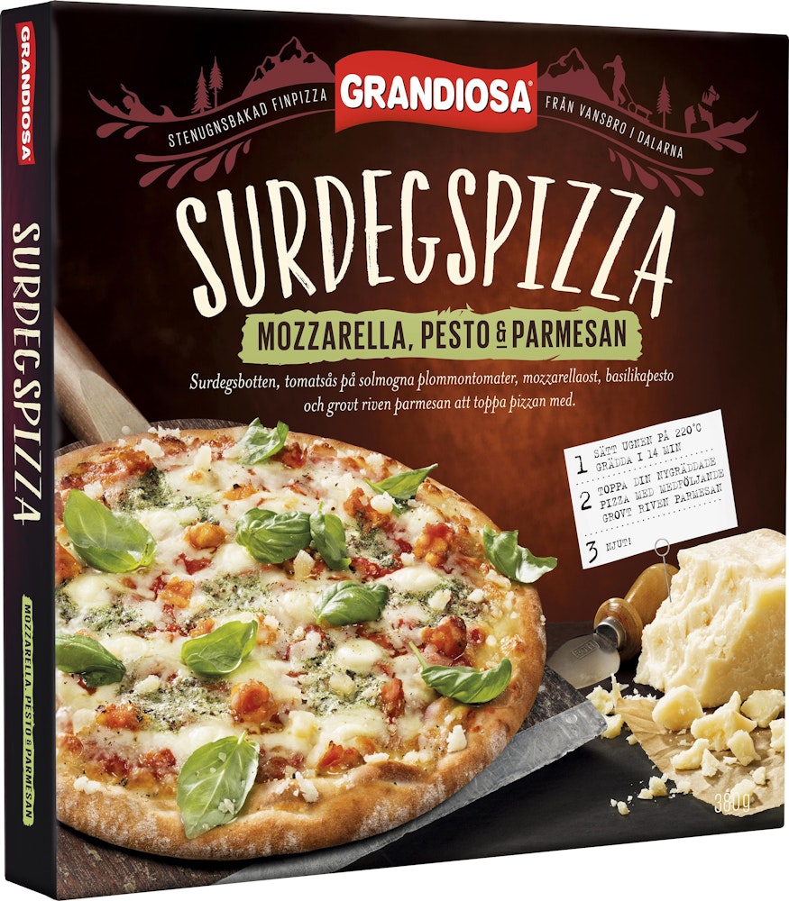 Grandiosa Surdegspizza Mozzarella & Pesto Fryst Grandiosa