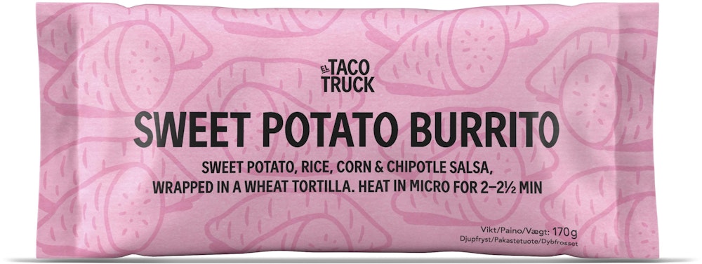 El Taco Truck Sweet Potato Burrito Vegansk Fryst 170g El Taco Truck