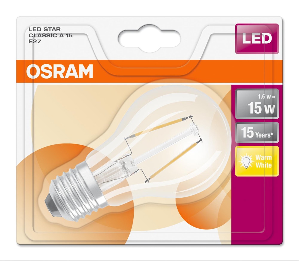 Osram LED CL A 15 Normal E27 Fil