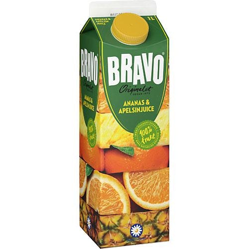 Ej sorterad Juice Ananas/Apelsin 1L Bravo
