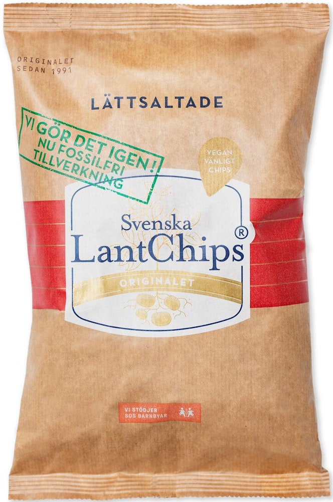 Svenska LantChips Chips Lättsaltade 200g Svenska LantChips