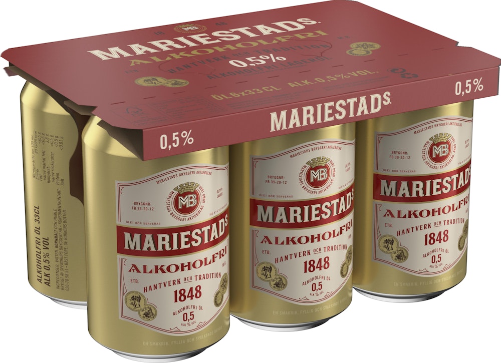 Mariestads Öl Alkoholfri 0,5% 6x33cl Mariestads