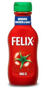 Felix Ketchup Mindre Socker & Salt 980g Felix