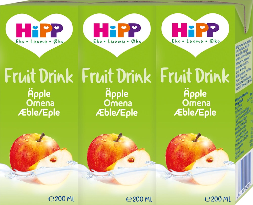 Hipp Fruit Drink Äpple EKO 12M 3x Hipp