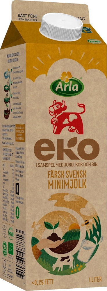 Arla Ko Ekologisk Minimjölk EKO/KRAV 0,1% 1L Arla