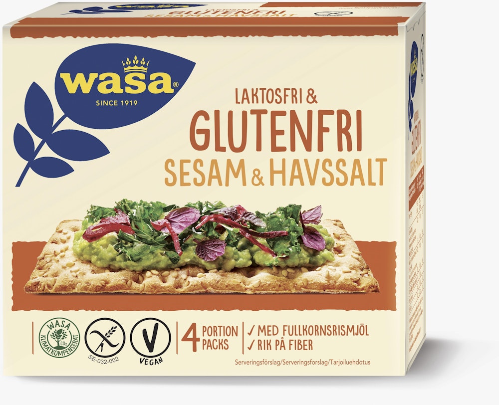 Wasa Knäckebröd Sesam/Havssalt Laktos- & Glutenfritt 240g Wasa