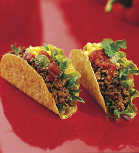 Taco shells med köttfärs