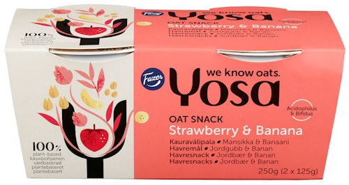 Bilde: © Yosa / Kolonial.no Yosa Jordbær & Banan Havresnacks 2 stk, 250 g