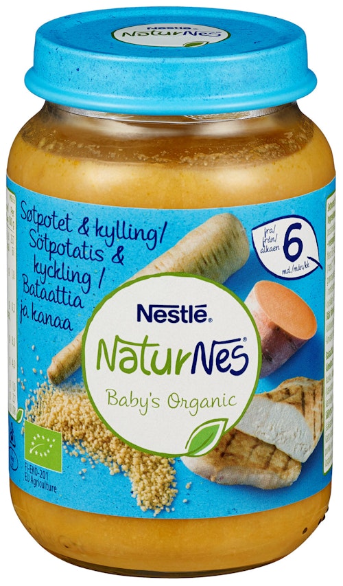 Bilde: © Nestlé / Kolonial.no Nestlé NaturNes Søtpotet & Kylling Fra 6 mnd, 190 g