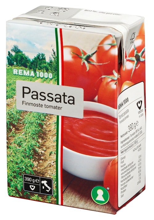 Bilde: © REMA 1000 / Oda REMA 1000 Passata Tomater 390 g