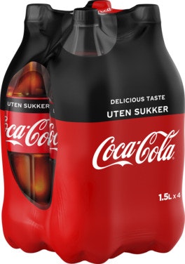 Bilde: © Coca-Cola / Oda Coca-Cola Coca-Cola Uten Sukker 4 X 1,5l, 6 l