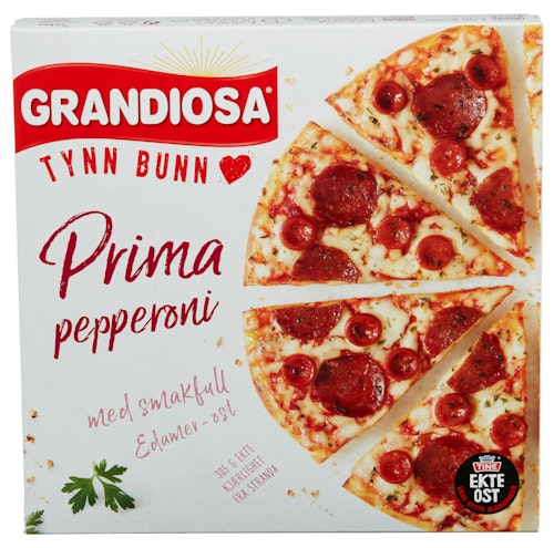 Bilde: © Grandiosa / Kolonial.no Grandiosa Tynn Bunn Pepperoni 305 g