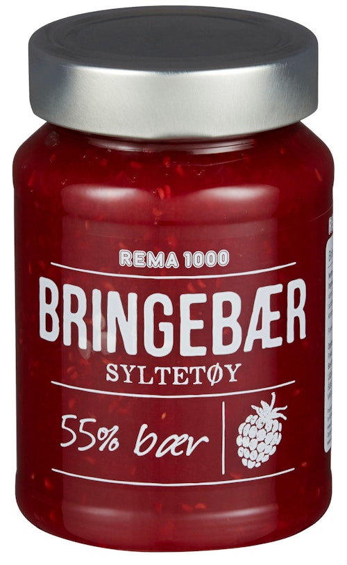 Bilde: © REMA 1000 / Kolonial.no REMA 1000 Bringebærsyltetøy Lett 525 g