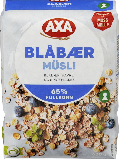 Bilde: © AXA / Oda AXA Blåbær Musli 630 g
