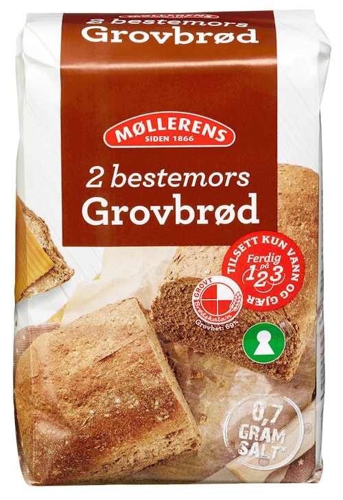 Bilde: © Møllerens / Kolonial.no Møllerens Grovbrød Mix 1 kg