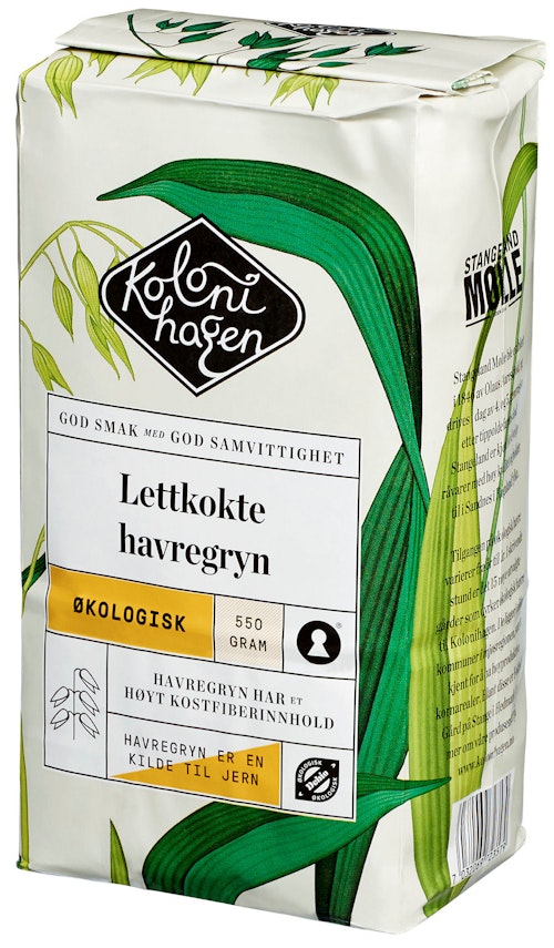 Bilde: © Kolonihagen / Kolonial.no Kolonihagen Havregryn Lettkokte Økologisk, 550 g